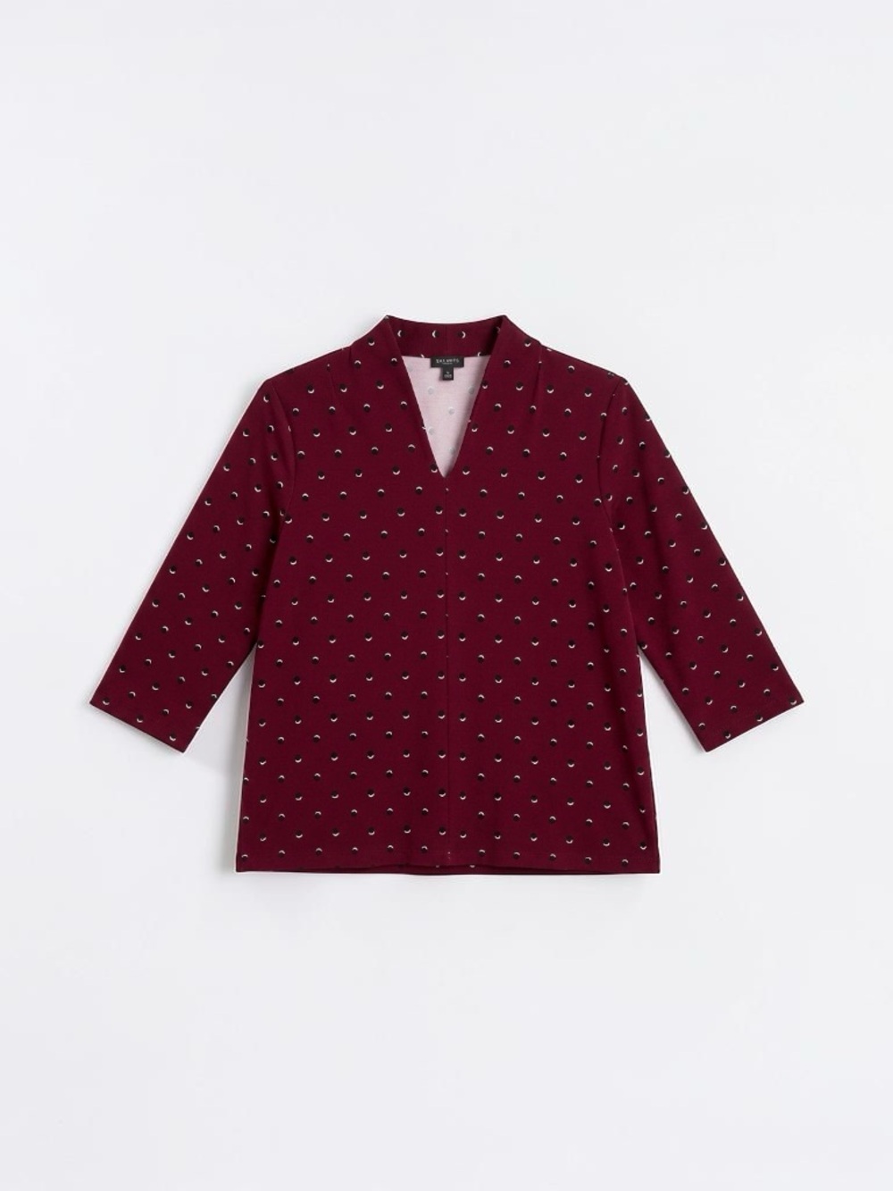 NWT Talbots Petite PXL Burgundy Polka Dot Blouse Top Wine Career Business Casual